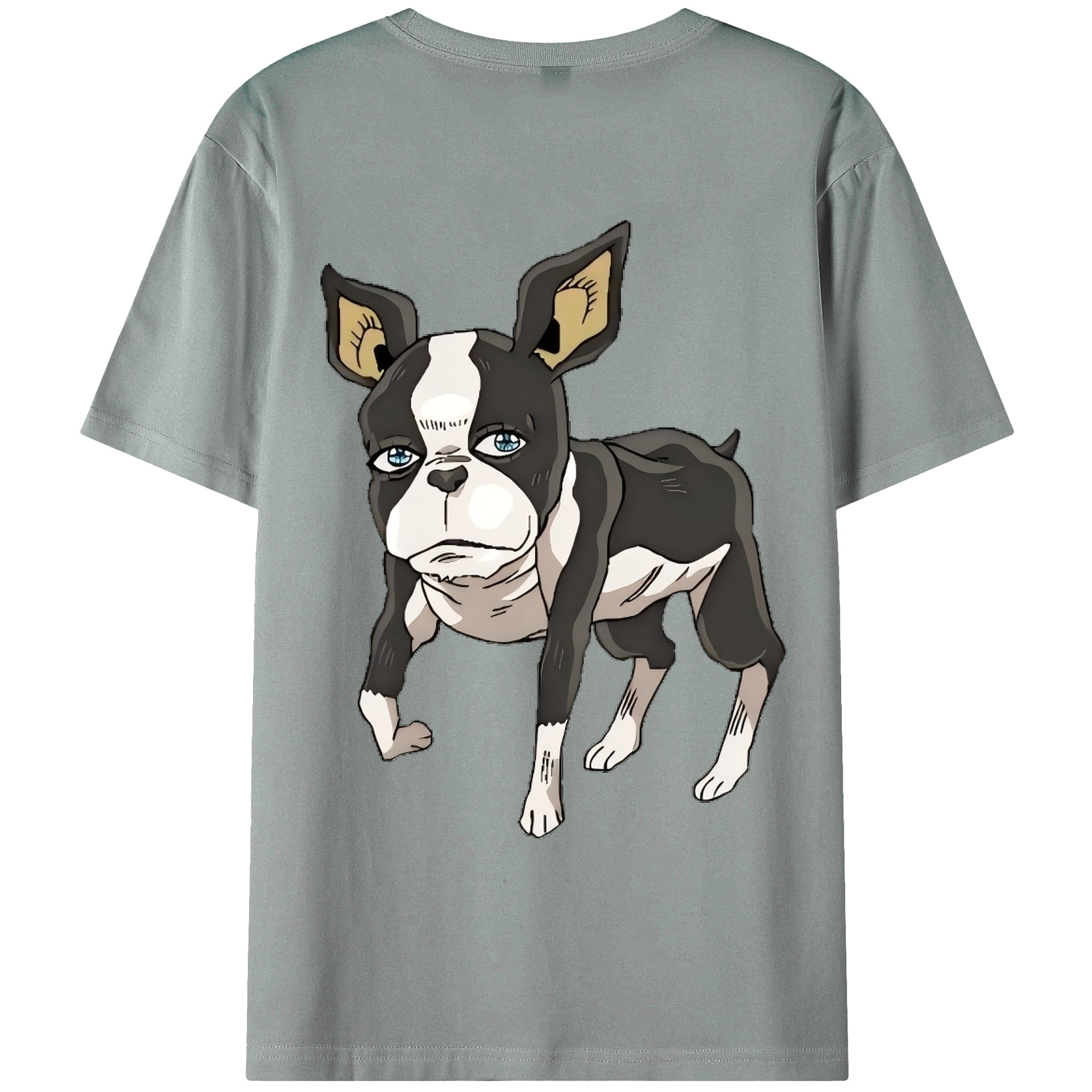 （画像用） ジョジョの奇妙な冒険 イギー JoJo's Bizarre Adventure Iggy 綿100％ メンズ半袖Tシャツ（バックプリント） 通気性